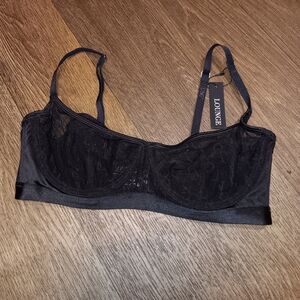 Lounge Black Lace Underwire Bra Sz 34DD New